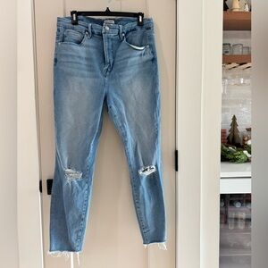 Good American Light Blue Distressed Skinny Jeans good waist 16